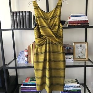Bar III Black & Yellow Striped BodyCon Dress